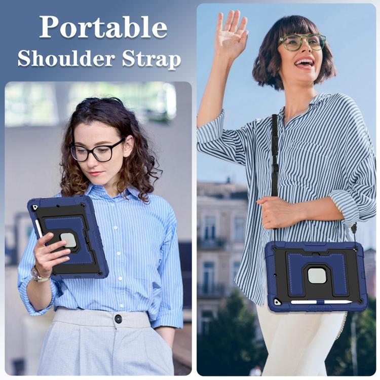For iPad 10.2 1021 / 10.5 2019 Big Holder Silicone Hydric PC Tablet Case with Shoulder Strap