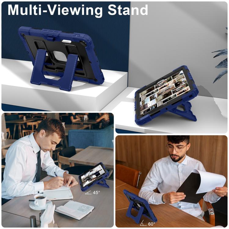 For iPad 10.2 1021 / 10.5 2019 Big Holder Silicone Hydric PC Tablet Case with Shoulder Strap