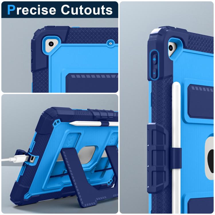 For iPad 10.2 1021 / 10.5 2019 Big Holder Silicone Hydric PC Tablet Case with Shoulder Strap