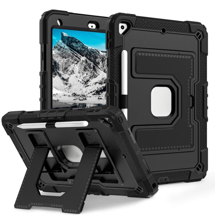 For iPad 10.2 1021 / 10.5 2019 Big Holder Silicone Hydric PC Tablet Case with Shoulder Strap