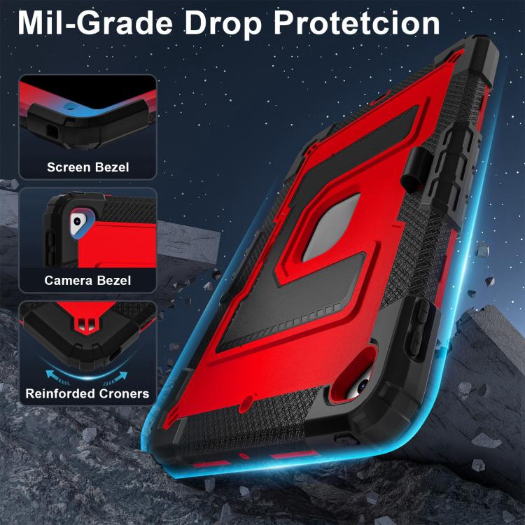 For iPad 10.2 1021 / 10.5 2019 Big Holder Silicone Hydric PC Tablet Case with Shoulder Strap