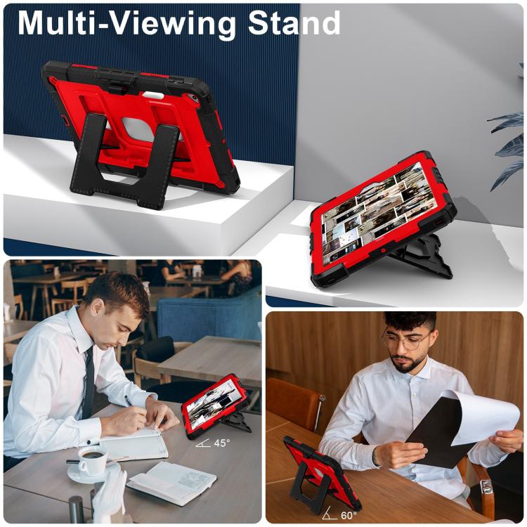 For iPad 10.2 1021 / 10.5 2019 Big Holder Silicone Hydric PC Tablet Case with Shoulder Strap