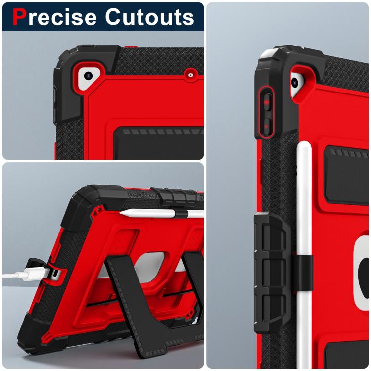 For iPad 10.2 1021 / 10.5 2019 Big Holder Silicone Hydric PC Tablet Case with Shoulder Strap