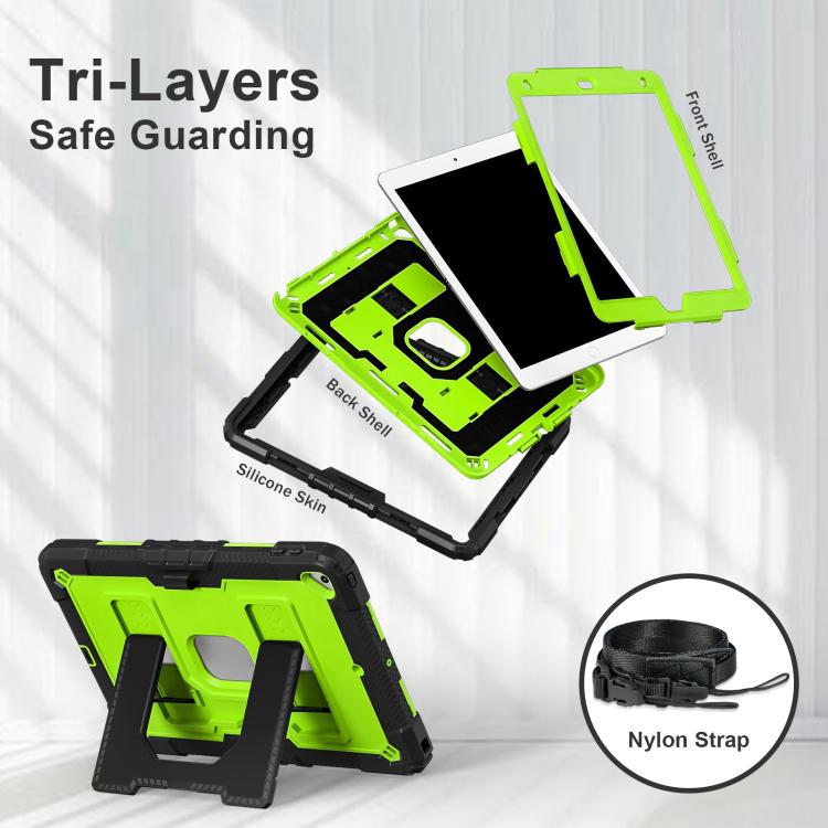 For iPad 10.2 1021 / 10.5 2019 Big Holder Silicone Hydric PC Tablet Case with Shoulder Strap