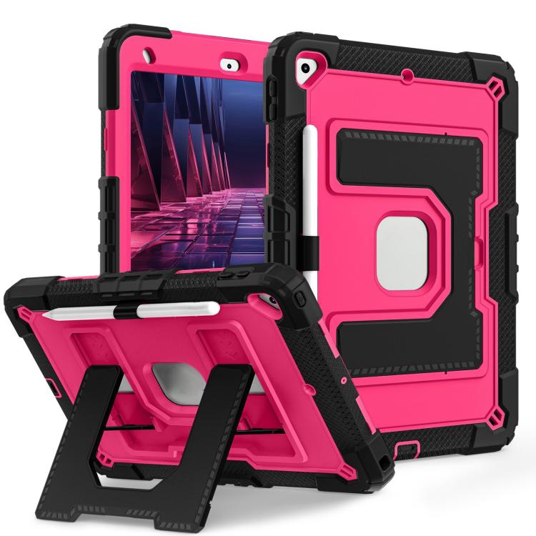 For iPad 10.2 1021 / 10.5 2019 Big Holder Silicone Hydric PC Tablet Case with Shoulder Strap