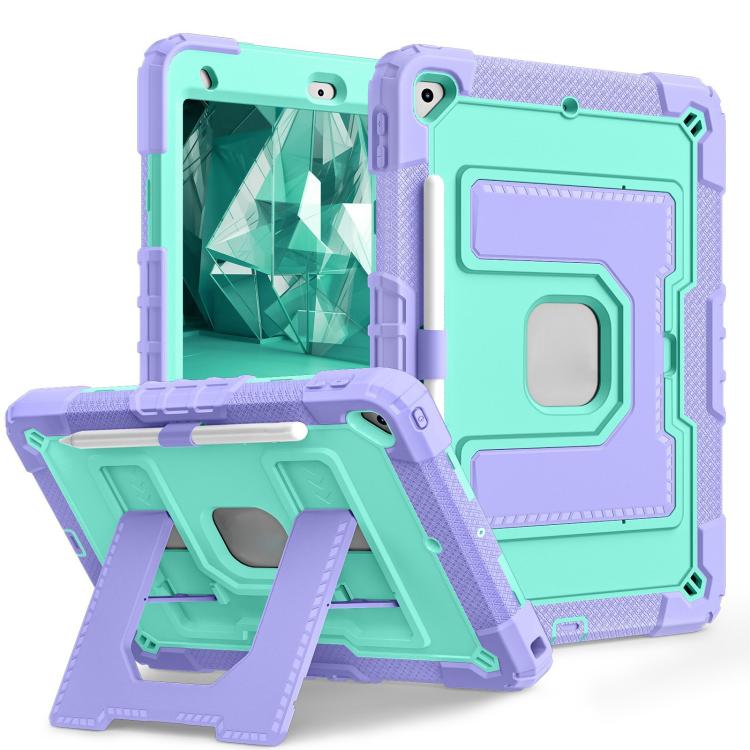 For iPad 10.2 1021 / 10.5 2019 Big Holder Silicone Hydric PC Tablet Case with Shoulder Strap