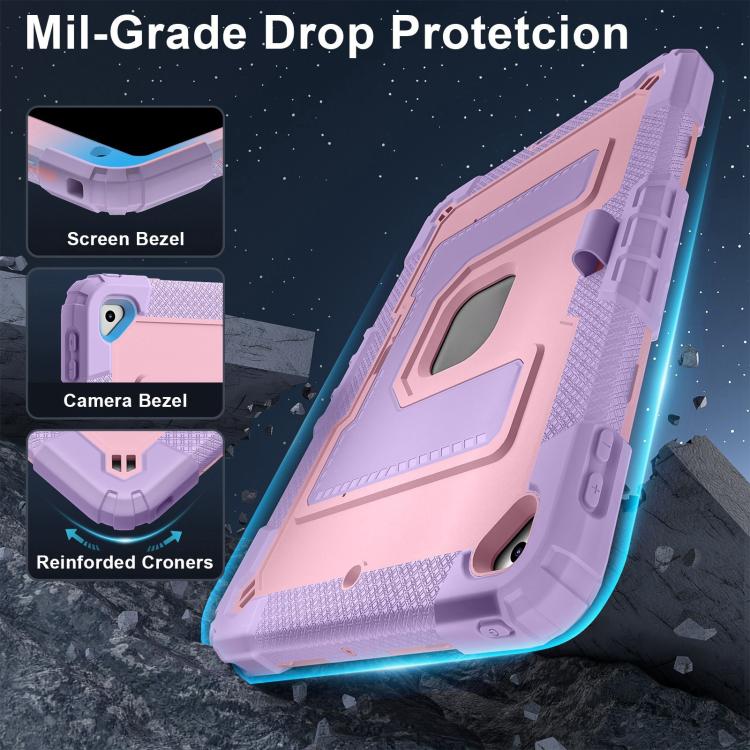 For iPad 10.2 1021 / 10.5 2019 Big Holder Silicone Hydric PC Tablet Case with Shoulder Strap