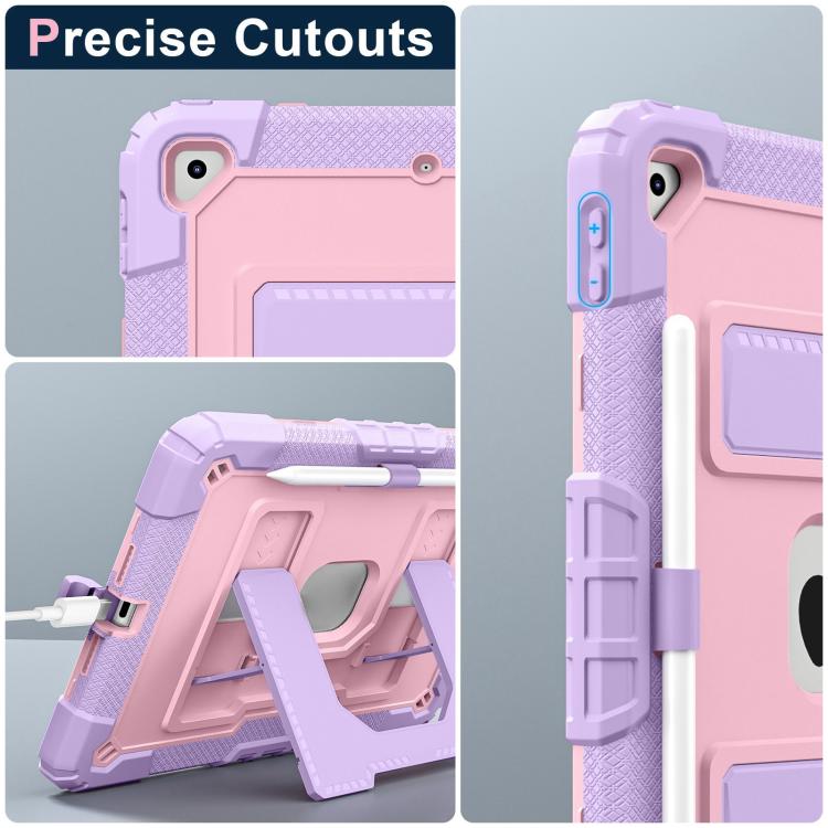 For iPad 10.2 1021 / 10.5 2019 Big Holder Silicone Hydric PC Tablet Case with Shoulder Strap