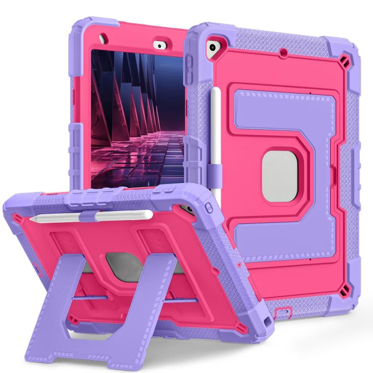 For iPad 10.2 1021 / 10.5 2019 Big Holder Silicone Hydric PC Tablet Case with Shoulder Strap