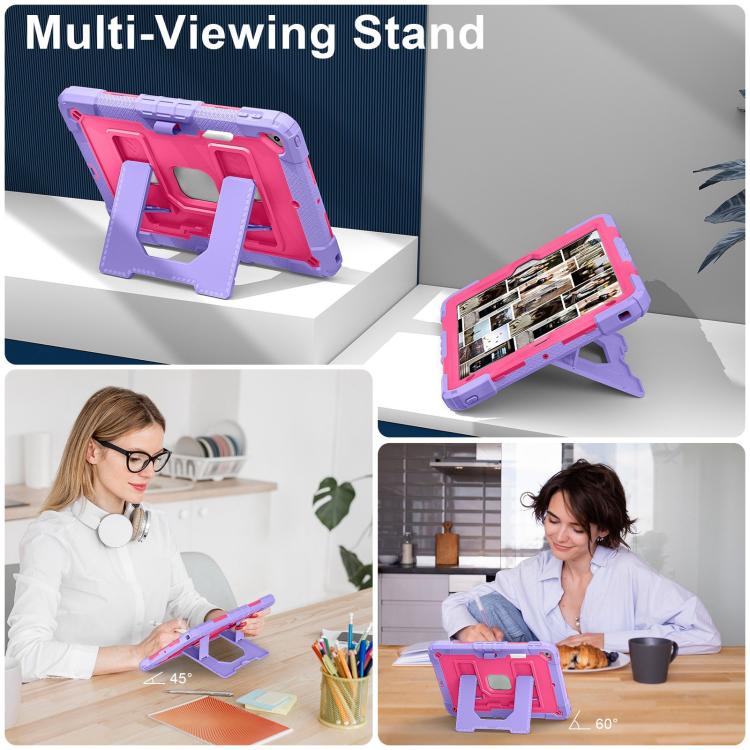 For iPad 10.2 1021 / 10.5 2019 Big Holder Silicone Hydric PC Tablet Case with Shoulder Strap