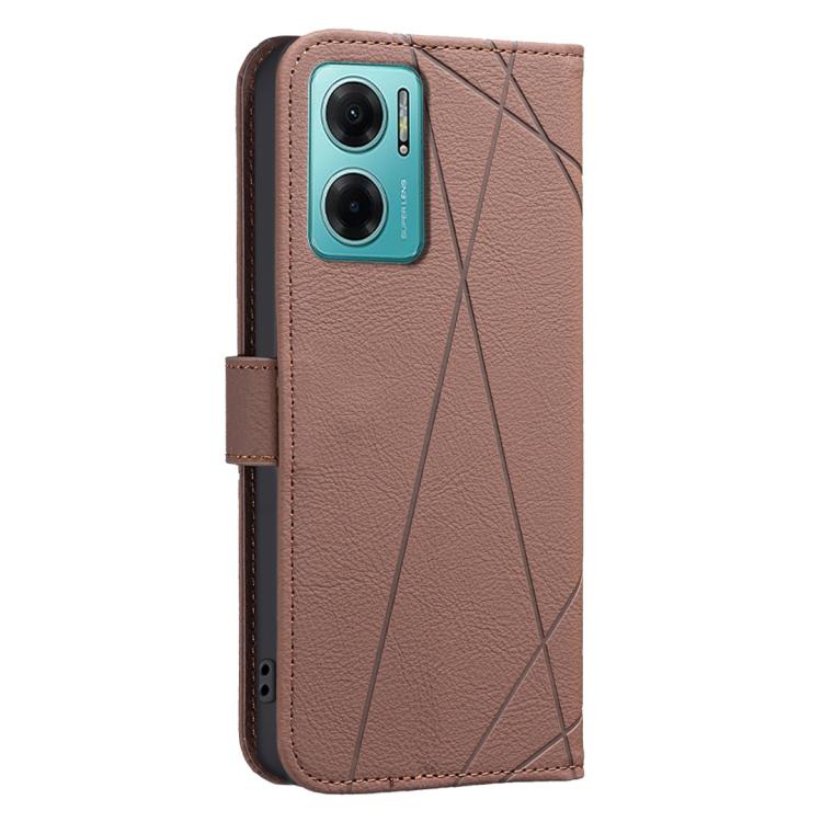 For Redmi 10 2022 / Note 11 4G Geometric Pattern RFID Leather Phone Case