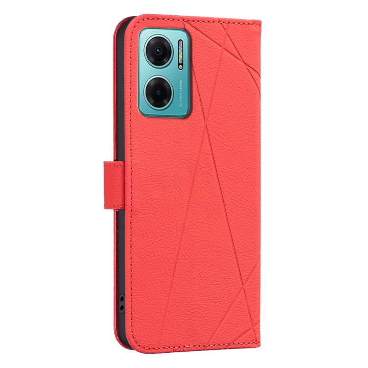 For Redmi 10 2022 / Note 11 4G Geometric Pattern RFID Leather Phone Case