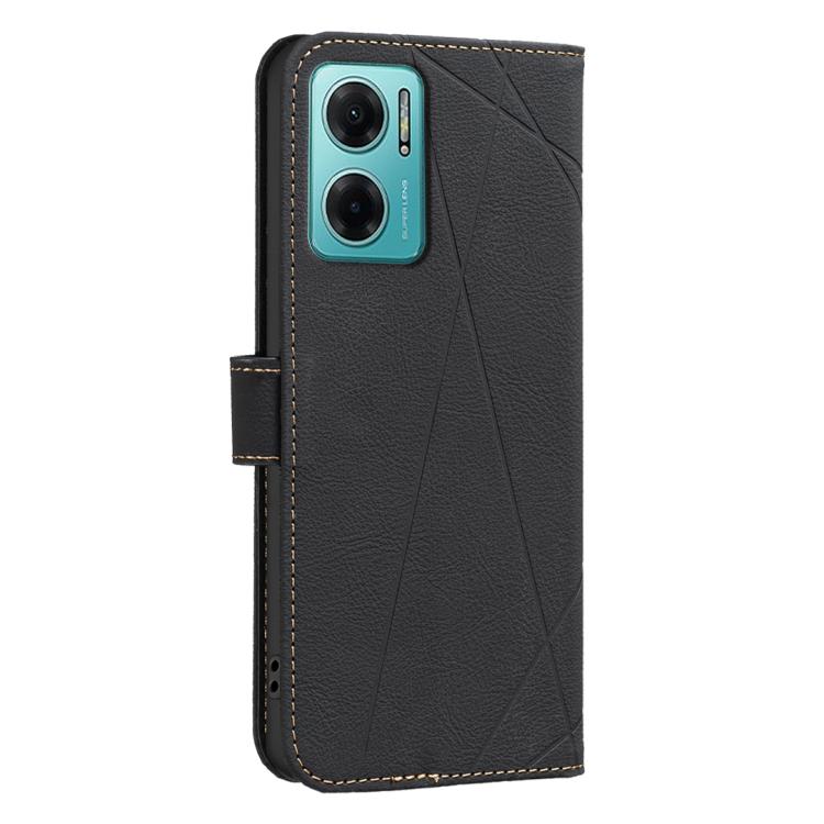 For Redmi 10 2022 / Note 11 4G Geometric Pattern RFID Leather Phone Case