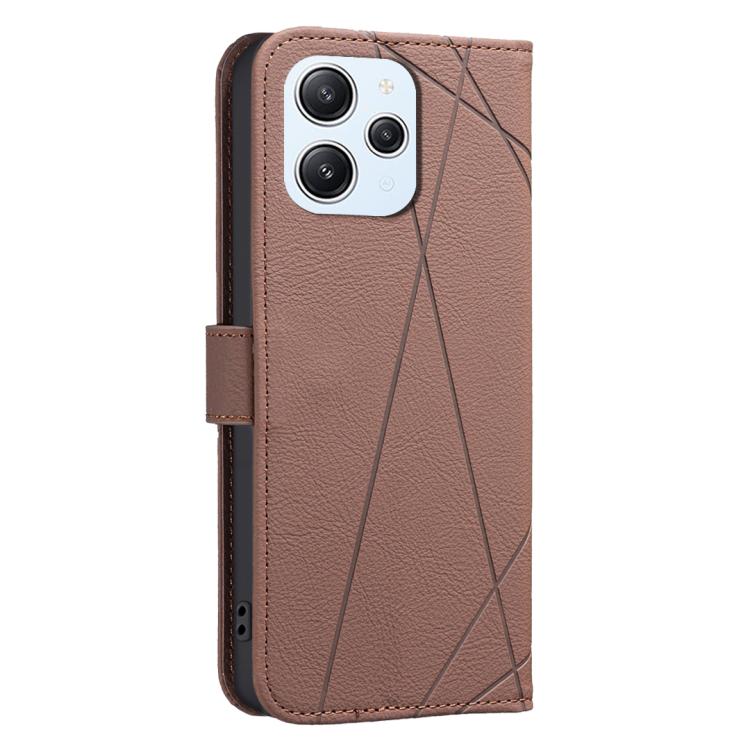 For Redmi 12 4G Geometric Pattern RFID Leather Phone Case