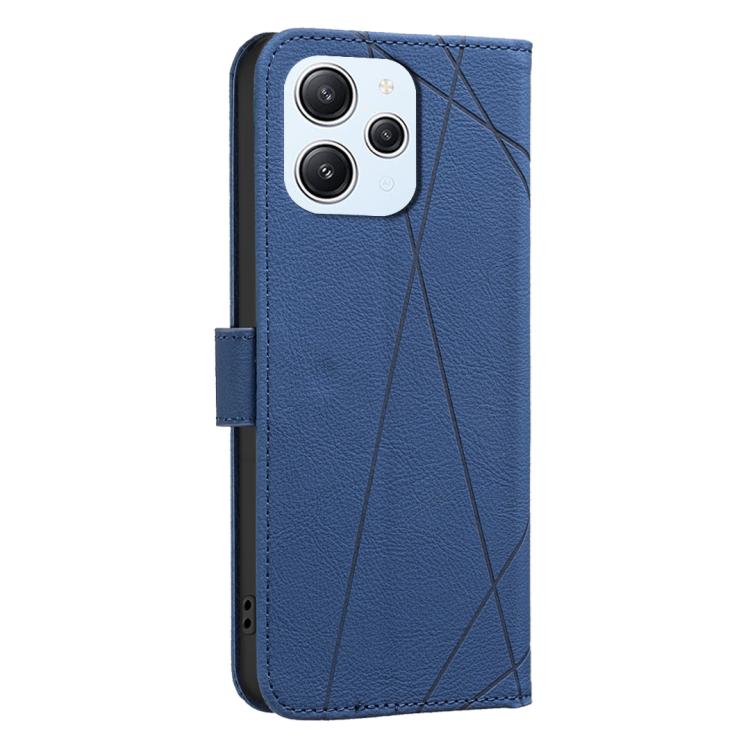 For Redmi 12 4G Geometric Pattern RFID Leather Phone Case
