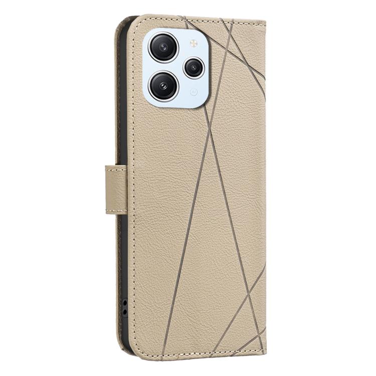 For Redmi 12 4G Geometric Pattern RFID Leather Phone Case