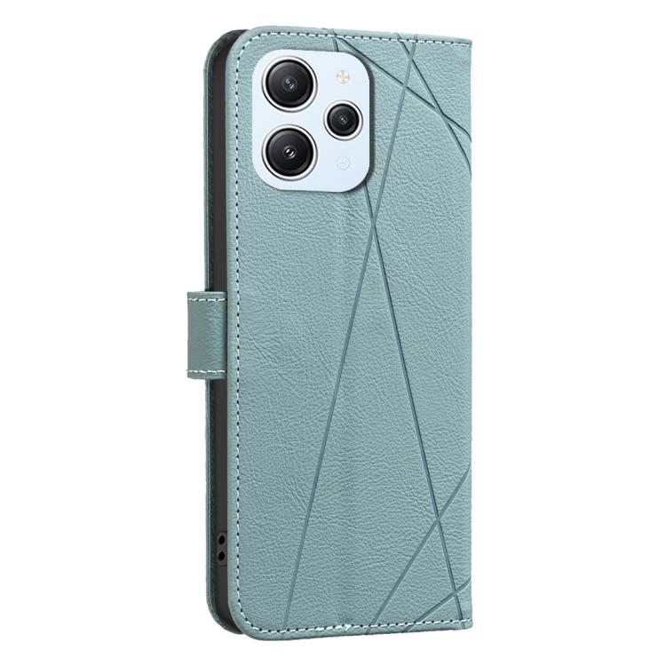 For Redmi 12 4G Geometric Pattern RFID Leather Phone Case