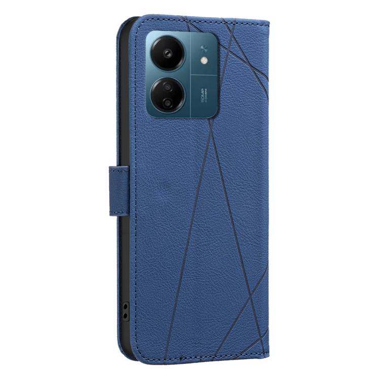 For Redmi 13C Geometric Pattern RFID Leather Phone Case