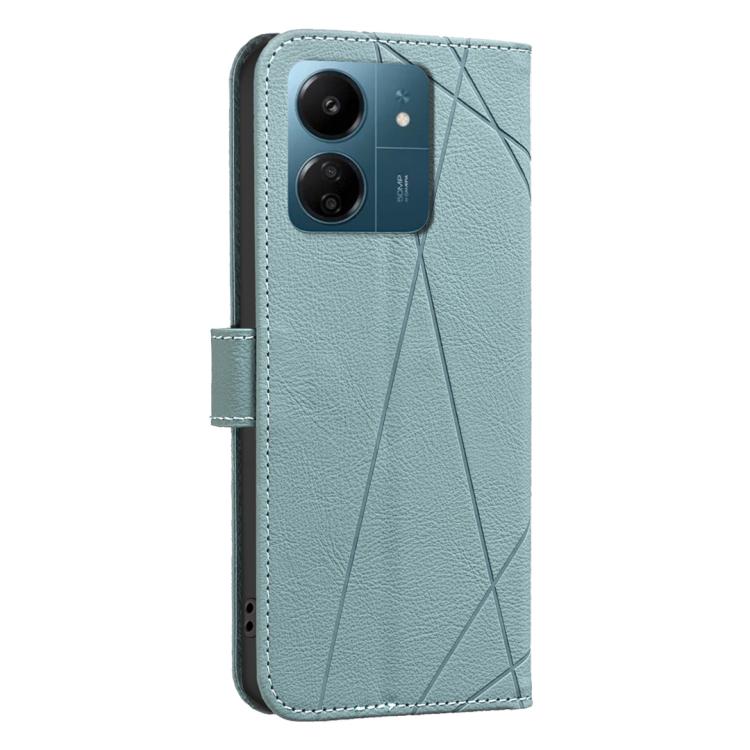 For Redmi 13C Geometric Pattern RFID Leather Phone Case
