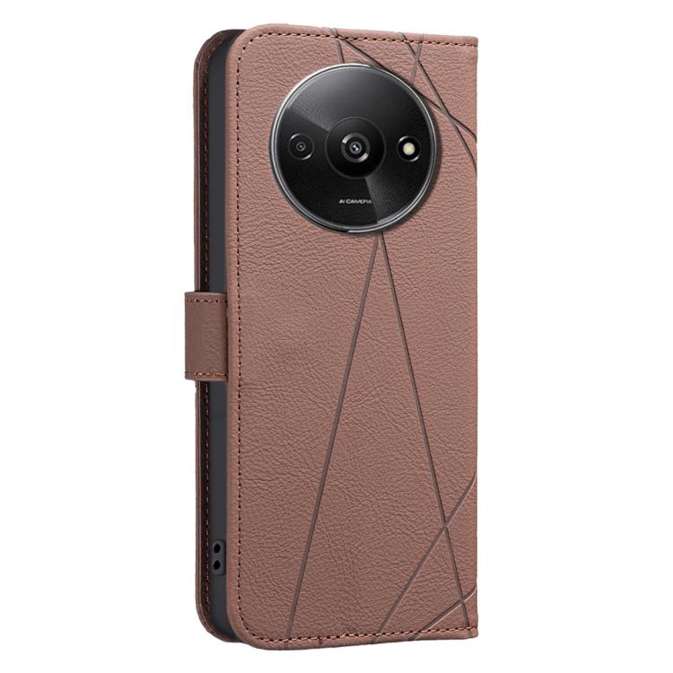 For Redmi A3 Geometric Pattern RFID Leather Phone Case