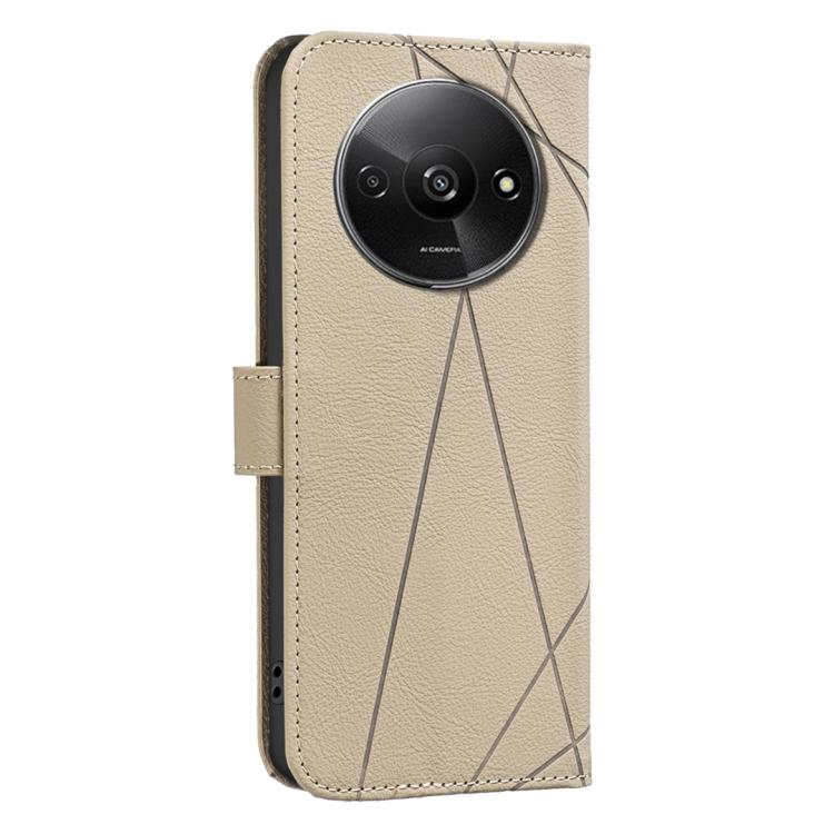 For Redmi A3 Geometric Pattern RFID Leather Phone Case