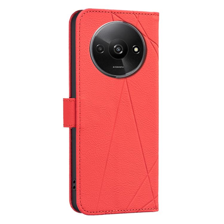 For Redmi A3 Geometric Pattern RFID Leather Phone Case