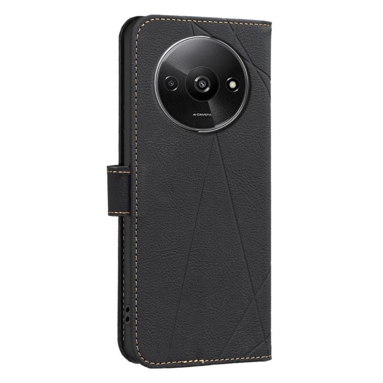 For Redmi A3 Geometric Pattern RFID Leather Phone Case