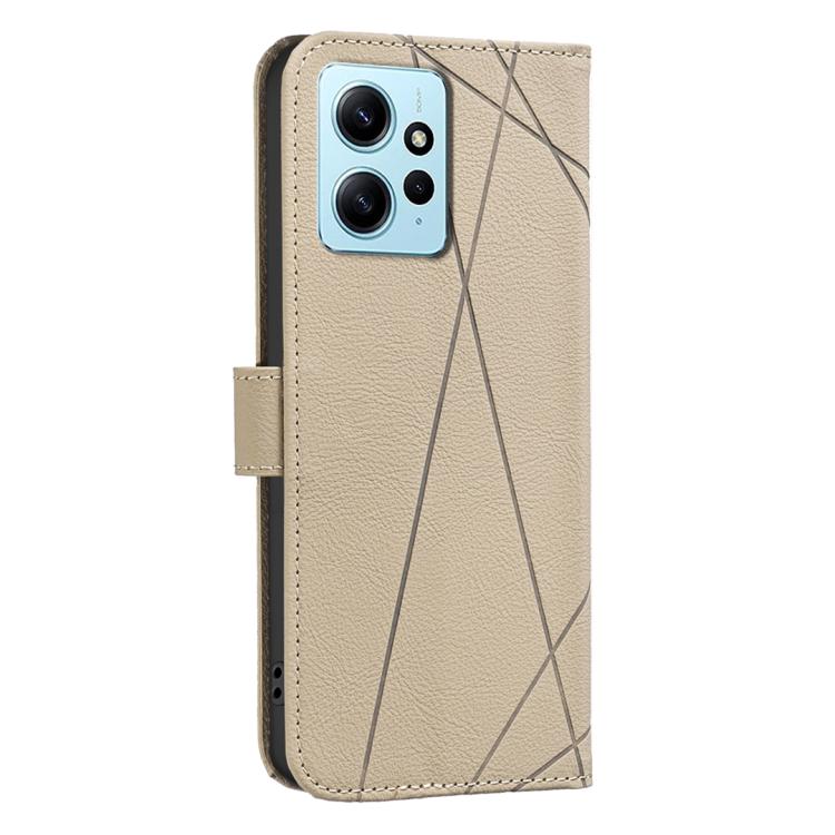 For Redmi Note 12 4G Geometric Pattern RFID Leather Phone Case