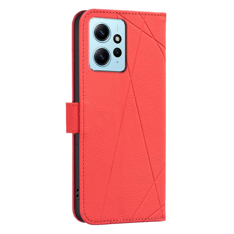 For Redmi Note 12 4G Geometric Pattern RFID Leather Phone Case