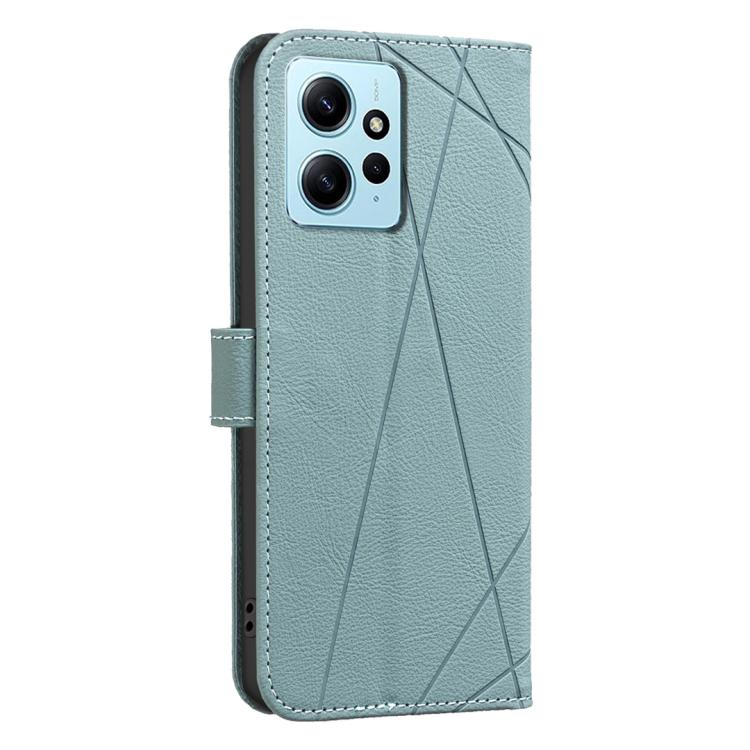 For Redmi Note 12 4G Geometric Pattern RFID Leather Phone Case