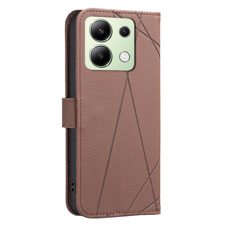 For Redmi Note 13 4G Geometric Pattern RFID Leather Phone Case