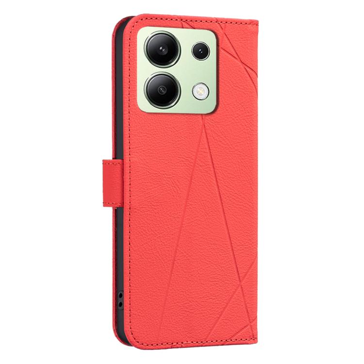 For Redmi Note 13 4G Geometric Pattern RFID Leather Phone Case