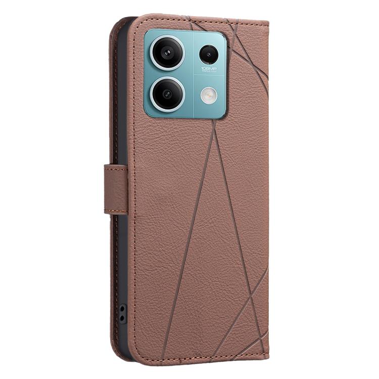 For Redmi Note 13 5G Geometric Pattern RFID Leather Phone Case