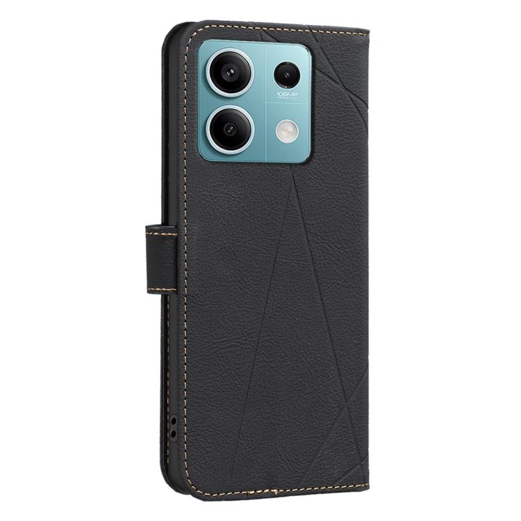 For Redmi Note 13 5G Geometric Pattern RFID Leather Phone Case