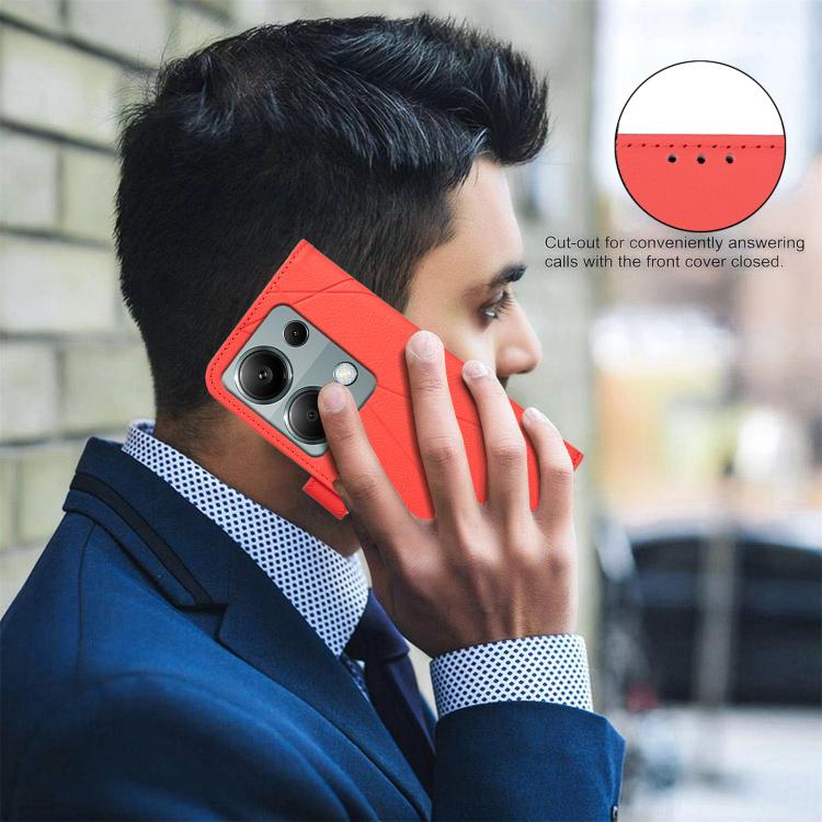 For Redmi Note 13 Pro 4G Geometric Pattern RFID Leather Phone Case