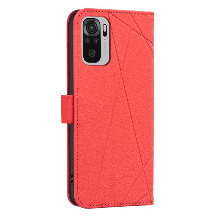 For Redmi Note 10 4G / Note 10S Geometric Pattern RFID Leather Phone Case