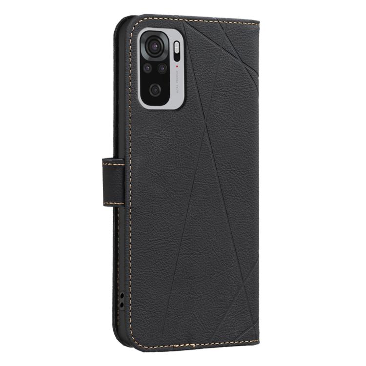 For Redmi Note 10 4G / Note 10S Geometric Pattern RFID Leather Phone Case