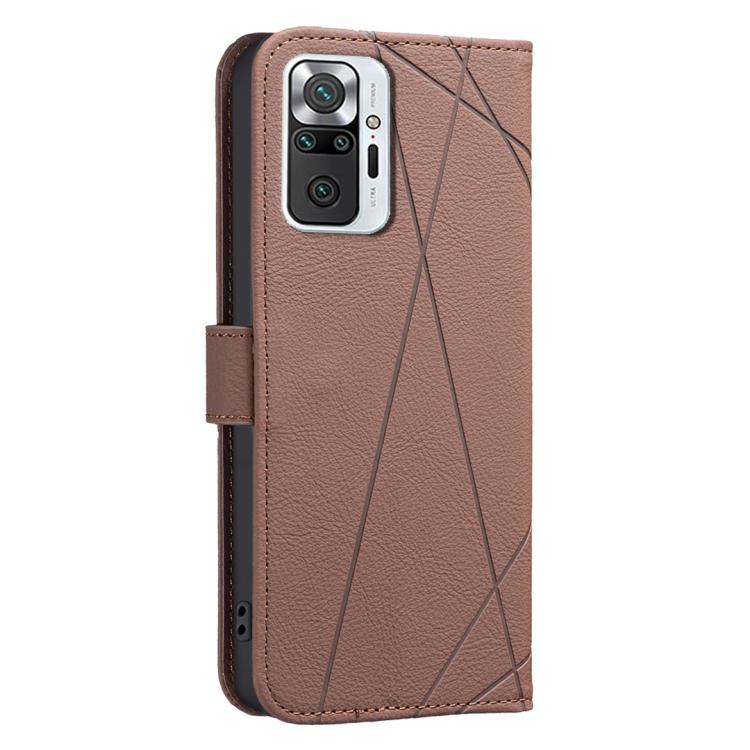 For Redmi Note 10 Pro Max / Note 10 Pro Geometric Pattern RFID Leather Phone Case
