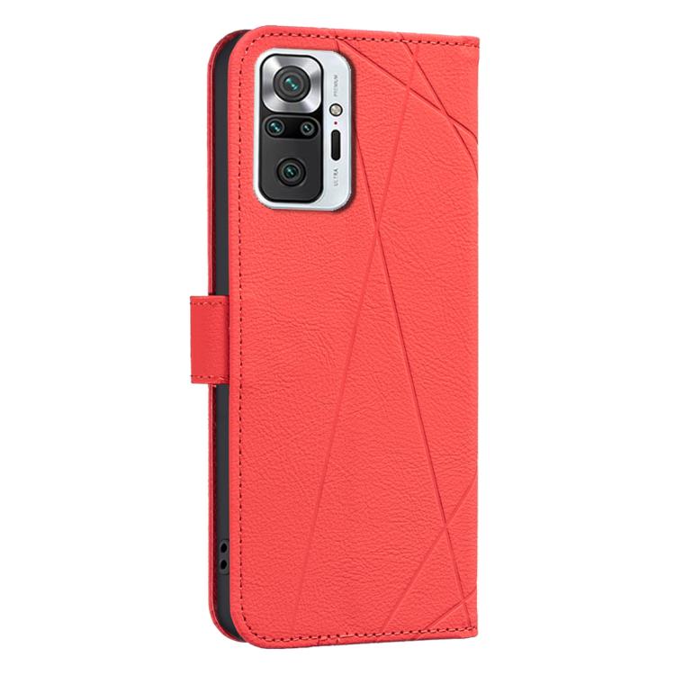 For Redmi Note 10 Pro Max / Note 10 Pro Geometric Pattern RFID Leather Phone Case