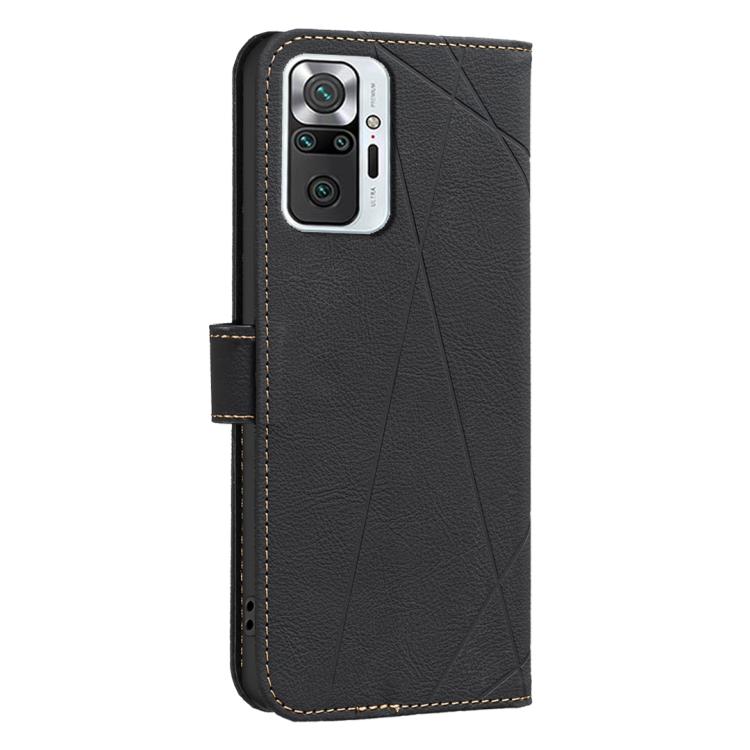 For Redmi Note 10 Pro Max / Note 10 Pro Geometric Pattern RFID Leather Phone Case