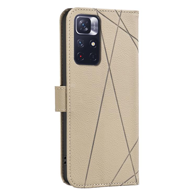 For Redmi Note 11 / 11S / 12S 6.43inch Geometric Pattern RFID Leather Phone Case