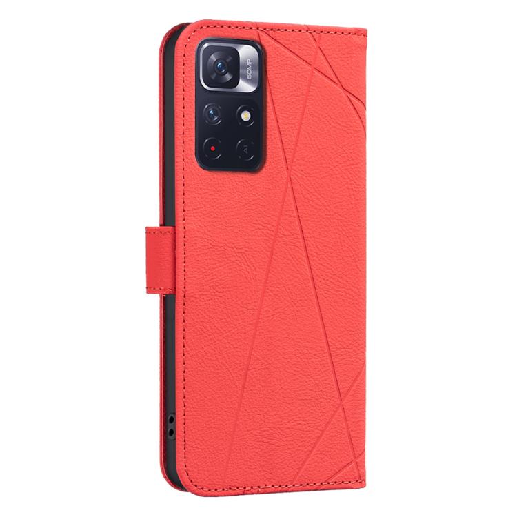 For Redmi Note 11 / 11S / 12S 6.43inch Geometric Pattern RFID Leather Phone Case