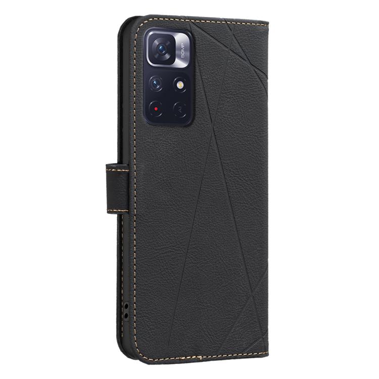 For Redmi Note 11 / 11S / 12S 6.43inch Geometric Pattern RFID Leather Phone Case