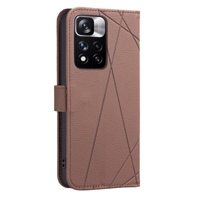 For Redmi Note 11 Pro / 11 Pro 5G Global Geometric Pattern RFID Leather Phone Case