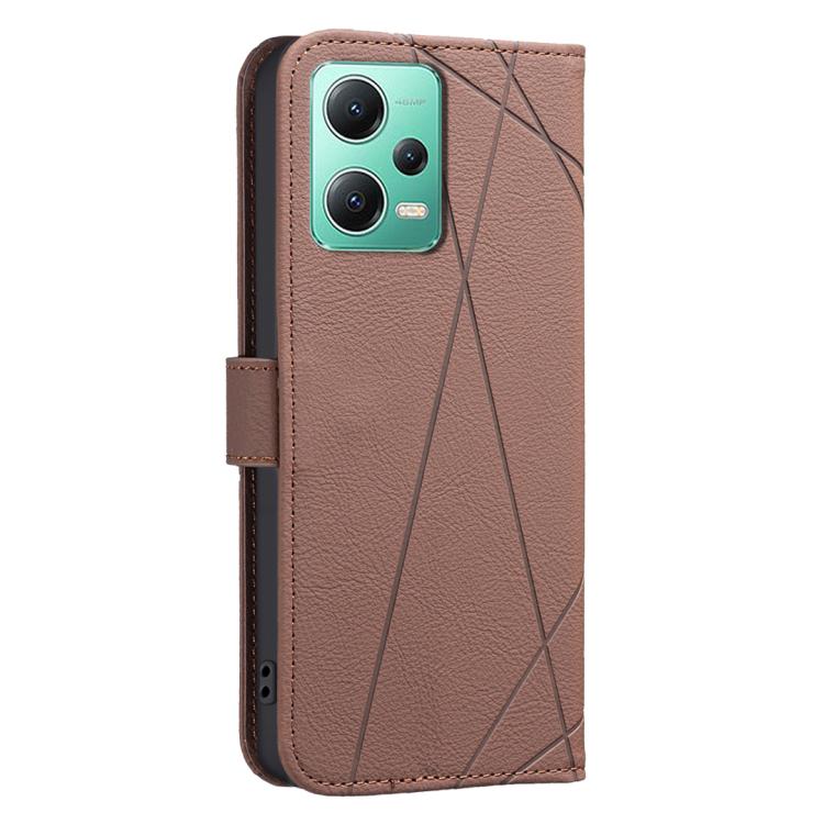 For Redmi Note 12 5G Global Geometric Pattern RFID Leather Phone Case