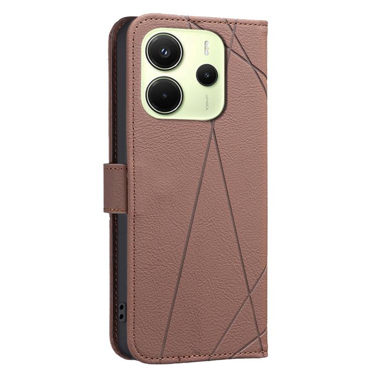For Redmi Note 14 4G 16.25mm Geometric Pattern RFID Leather Phone Case