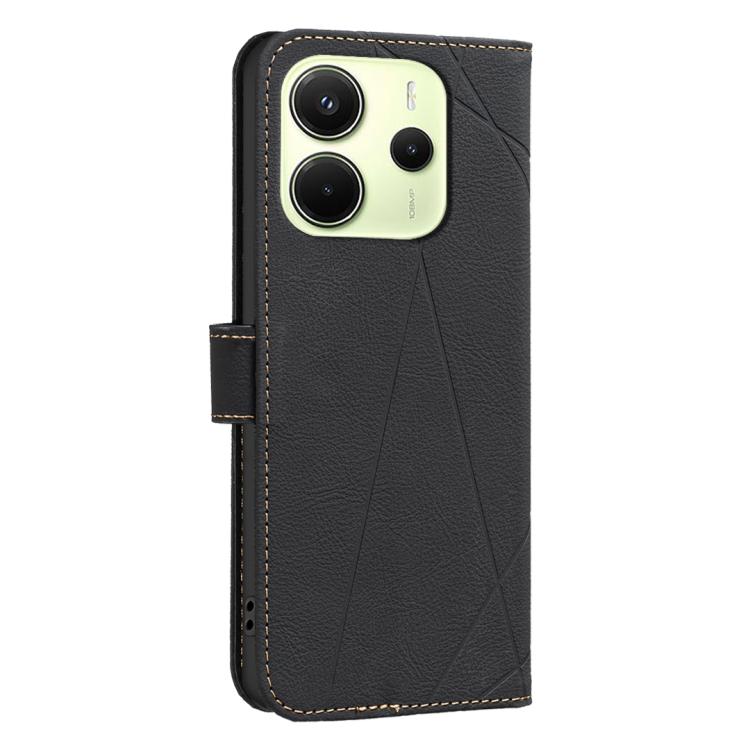 For Redmi Note 14 4G 16.25mm Geometric Pattern RFID Leather Phone Case