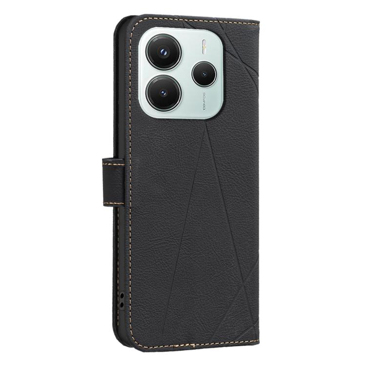 For Redmi Note 14 5G Geometric Pattern RFID Leather Phone Case