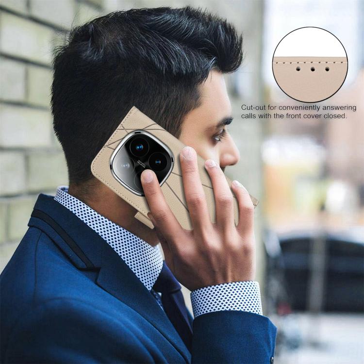 For Redmi Note 14 Pro 5G / 14 Pro+ 5G Geometric Pattern RFID Leather Phone Case