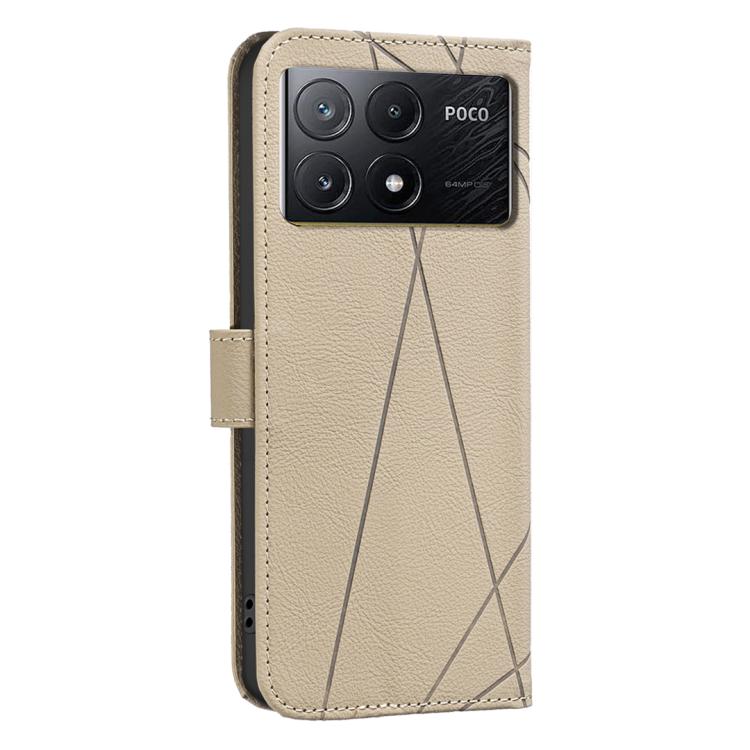 For Redmi K70E Geometric Pattern RFID Leather Phone Case